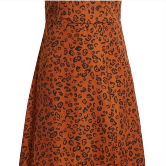 Nordstrom Row A Square Neck Cheetah Midi Dress - Picture 3 of 12